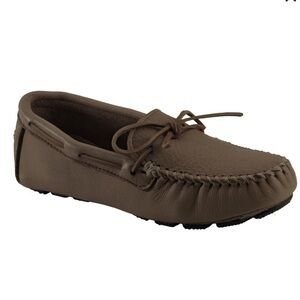 Minnetonka Dark Brown Leather moccasins driving Loafers moosehide Moc 952 10